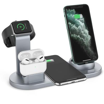 China Best-Tech Cell Phone 4 in 1 Wireless Charging Dock For iPhone 12 11 X XS XR 8 Pro iWatch 6 Airpods 5 4 3 10W Qi Fast Charger Dock for sale