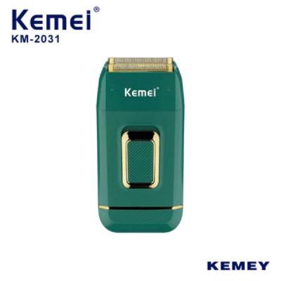 China Barber Shop Triple Original Hair Kemei KM-2031 Blade Electric Shaver For Men's Beard Rechargeable Machine Electric Bald Shaving Finishing Tool for sale