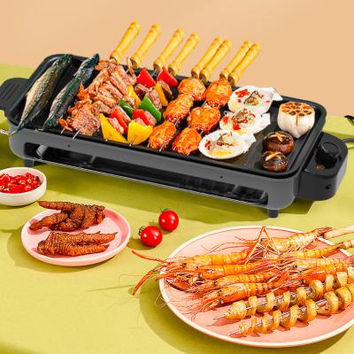 China Small Double 2-4 Person Raclette Indoor Electric Smokeless Grill Home Table Smokeless Easily Cleaned 2In1 Electric Pan, Home Use for sale