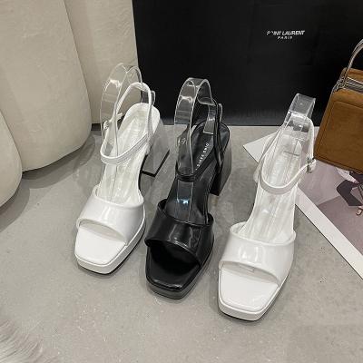 China Size Increasing Chunky White Platform Heels Summer 2022 Wholesale Fashion Design for sale