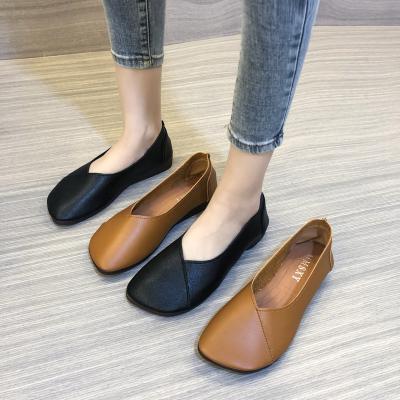 China Wholesale Hot Selling Genuine Leather Work Hotel Bank Staff Women Anti-skid Black Cow Leather Professional Shoes Breathable Factory for sale