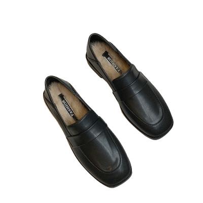 China 2021British Style Women Soft Bottom Flat Bottom Simple Deep Mouth Loafers Lazy Shoes for sale