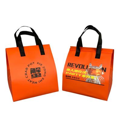 China Recyclable High Quality Restaurant Use Thermal Insulation Leakproof Bag With Custom Printed Pattern For Food Delivery for sale