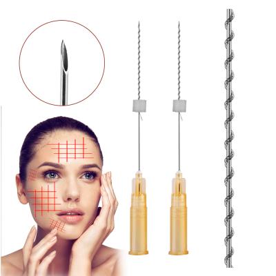 China 26g 50mm Absorbable Medical Beauty Salon Use Double Screw Medical Pcl Thread With Sharp Needle for sale