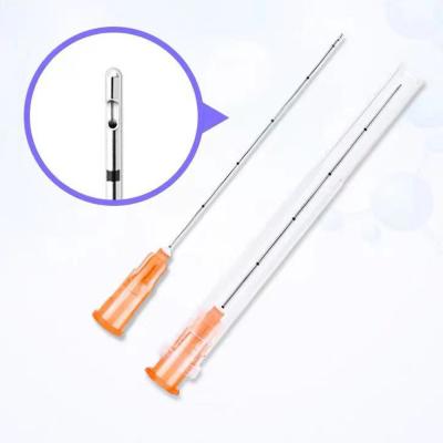 China Disposable Face Injection Dermal Filler 25G 50mm Micro Cannula Injection Needle for sale