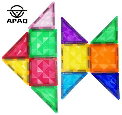 China APAQ Plastic Magnetic Toys Magnetic Tiles Building Set DIY Magnet Blocks Kids To Stem Toys for sale