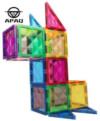 China Plastic APAQ Customized Plastic Toys Magnetic Building Block Tiles Toys Sets for sale