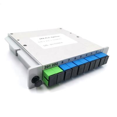 China FTTH 2X8 SC/APC Insert Cassette PLC Splitter, 1M G657A1 OD: 2.0 mm or 3.0 mm 2x8 for sale