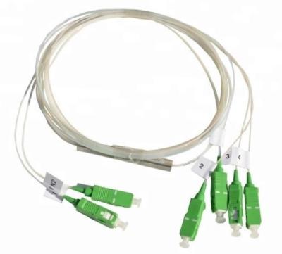 China FTTH PLC Splitter Fiber G657A1 0.9 mm 2x4 2x8 2x16 2x32 2x64 2x128 / Mini Steel Tube 1M 1M 2x4 2x8 2x16 2x32 2x64 2x128 for sale