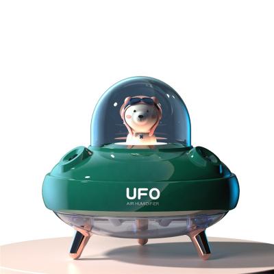 China Car UFO Home Appliances Essential Oil Double Personal Ultrasonic Jet Air Humidifier Colorful Night Light OEM New for sale