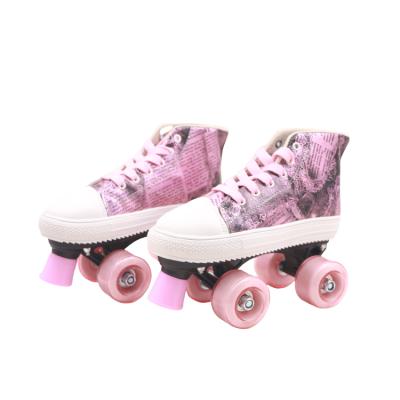 China Professional Manufacture Synthetic Durable PVC Leather+velvet Movable Skate Roller Shoes for sale