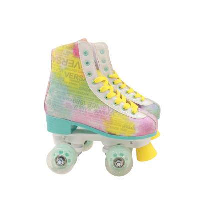 China Synthetic PVC Leather+velvet Professional Workmanship Durable Portable Roller Floor Skate Freestyle Custom for sale