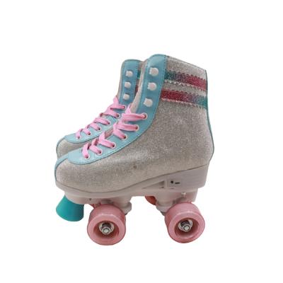 China Professional Manufacture Synthetic Durable Speed ​​PVC Leather+velvet Roller Skates Adjustable Wheels Shoes For Sale for sale