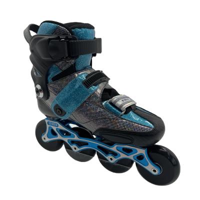 China Multi-colored artificial leather carbon fiber professional space integrated skates speed skate with built-in CNC frame speed skating to use good bearing for sale