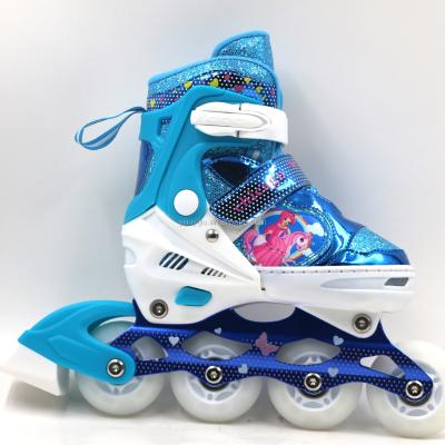 China Plastic shell +comfortable mesh hot sale track rental roller skates 4 wheels integrated roller skate microfiber leather integrated skates for sale