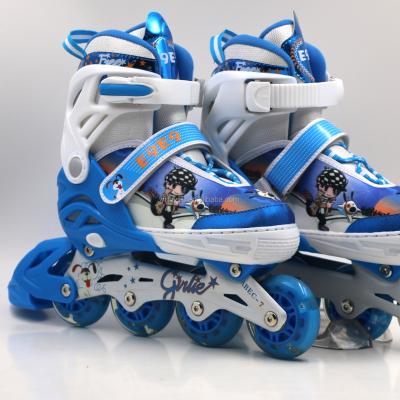 China Plastic Shell +Comfortable Mesh Customized Design Wholesale Integrated Roller Skates Promote Cheap Children's Sports Roller Skates Shoes for sale