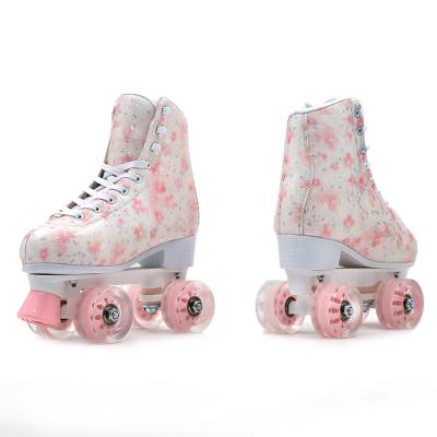 China Spring Style Snap Roller Skate Peach Blossom Pattern Design Spring Style Roller Skate New For Adult for sale