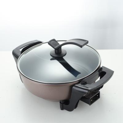 China Outdoor Aluminum Nonstick Round Cake Frying Electric Grill Pan with Lid Cover for sale