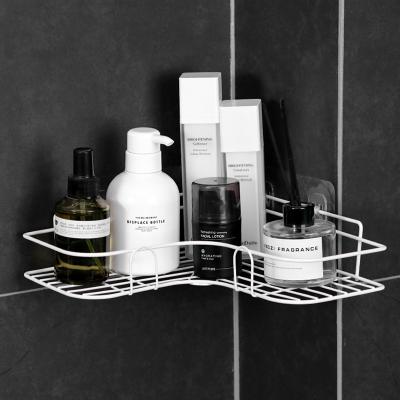 China Wall Mounted Bathroom Shelf Shampoo Shelf Corner Shower Metal Kitchen Triangle Shelf Wall Mounted for sale