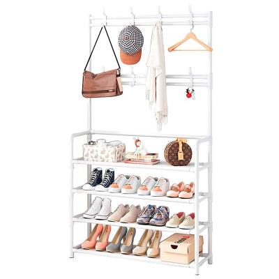 China Entryway Coat Rack Hall Tree Storage Shelf Easy Assembly Sustainable For Storage Shoes Clothes for sale