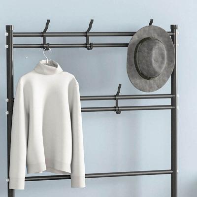 China Viable factory directly supply single floor clothes rack and shoes rack iron shelf in bedroom for sale