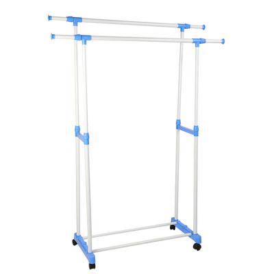 China Iron Hanger Student Dormitory Balcony Viable Thickened Landing Double Pole Hanger for sale