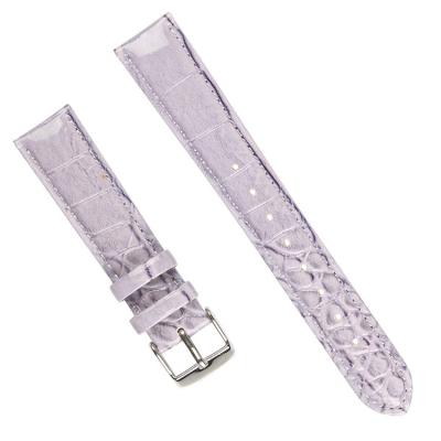 China Light purple Crocodile Leather Watch Strap for sale