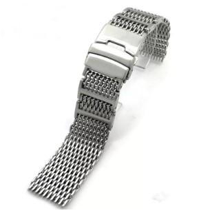 China Butterfly Buckle Stainless Steel Watch Band , 24mm Metal Watch Strap for sale