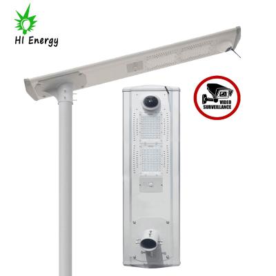 China App or PC control HiEnergy premium quality mobile solar street light with cctv camera aluminum solar street light with outdoor camera wifi 4g for sale