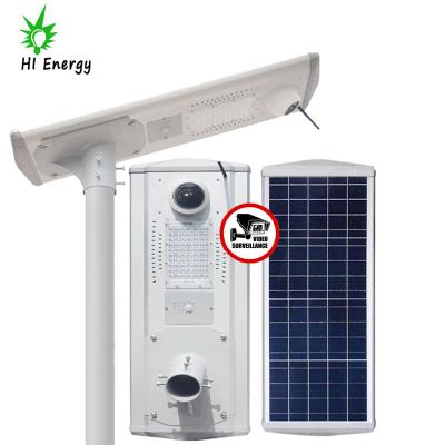 China PIR Body Motion Sensor 12W 15 Watt 20 Watt Mobile App Control Integrated All In One Solar Street Lights With Camera for sale