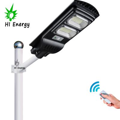 China Garden HiEnergy ABS All In One Solar Cell Powered Led Street Light With Remote Controller 60w 100w TYN-LD for sale