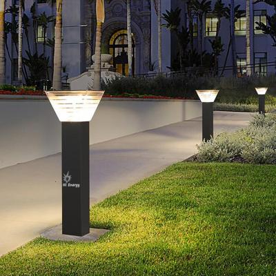 China Garden Landscape Aluminum Solar Powered Garden Lights Square Bollard Light Led Lamp For Outdoor 5W for sale