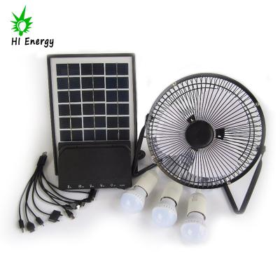 China DC12V and DC Rechargeable Solar Fans HiEnergy Mini Portable Solar Energy System 12V Rechargeable with Solar Panel and USB Port for sale