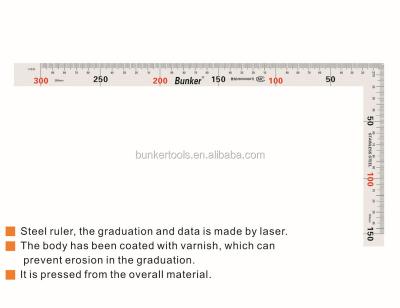 China Angle L square ruler 300mm with 500mm BK-117001 for sale