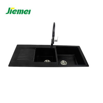 China Without Faucet Cheap Custom Designs Black Granite Kitchen Sink For Washing for sale