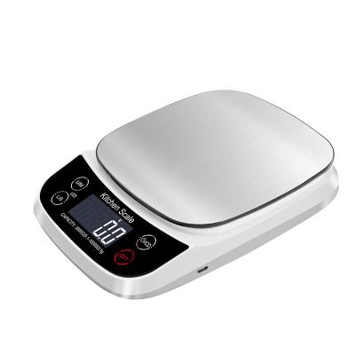 China With Tray Wholesale 5kg 11lb Stainless Steel Kitchen Scale Digital Waterproof Multifunctional Food Scale for sale