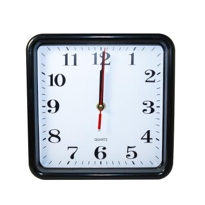 China W113 8 Inch Manufacturer Hands China Silent Wholesale Classical Creative Cheap Plastic A Black Square Wall Clock for sale