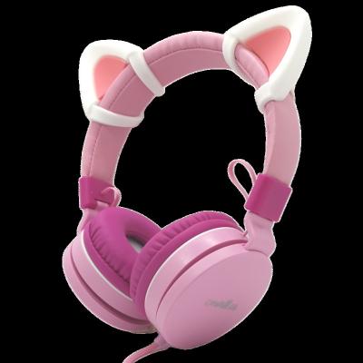 China KH1 85 Headband DB Girls Earphone Gaming Microphone Children Headset and Shipping Earphone for Kids Cat Ear for sale