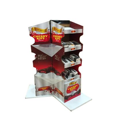 China Recyclable Paper Factory Accessories 4-Laywe Custom Promotional Mobile Phone Product Store Display Stand Racks For Supermarket for sale