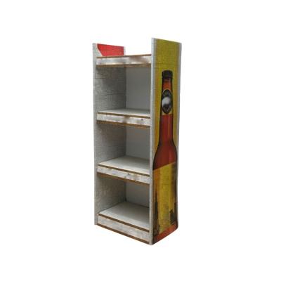 China Recyclable Paper Customized Flooring Cardboard Wine Display Rack for sale