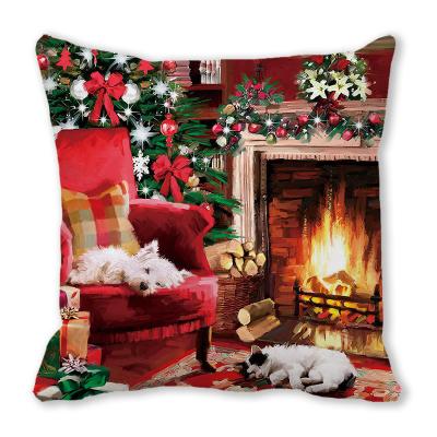 China DIY Merry Christmas Snowflake Series Christmas Decoration Reindeer Christmas Anti-Static Canvas Pillow New for sale