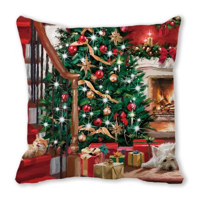 China Anti-Static Pillow Case Bedroom Sofa Cushion Cover Merry Christmas Christmas Pillow Cover for sale