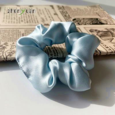 China Custom Mulberry 100% Silk Hair Bands Pure Silk Hair Scrunchie Wholesale Fashion Hair Ties 22mm For Girls Kids for sale