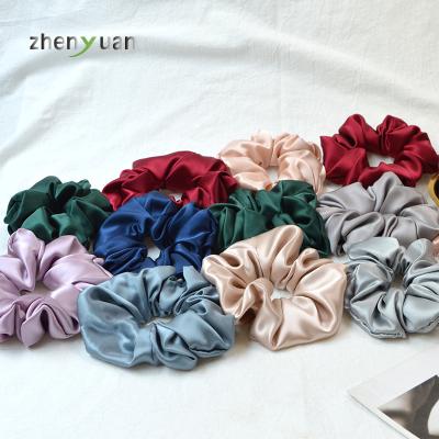 China Fashion Custom Printed Wholesale High Quality Stock 100% Hair Scrunchies 22mm Pure Silk Hair Scrunchies Set Natural Silk Scrunchies Hair for sale