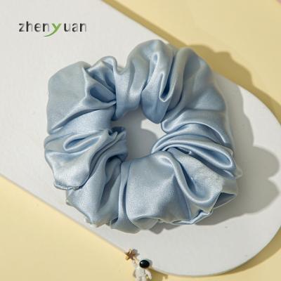 China 19momme Soft Oversized Silk Hair Scrunchies Solid Color 100% Silk Hair Scrunchies Elastic Hair Bands For Women for sale