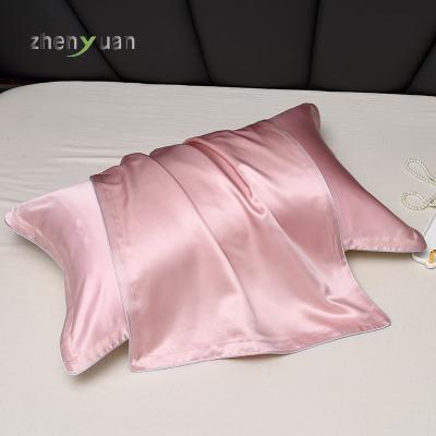 China Pure Mulberry Anti-Static 100% Eco-friendly Home Colorful Silk Hood And Pillow Case Oxford Styles OEM Logo Blank Plain for sale