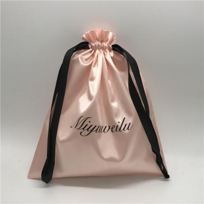 China Custom Customized Natural Super Soft Silk Waist Pouch Suction String Gift Christmas Logo Printing Bags for sale