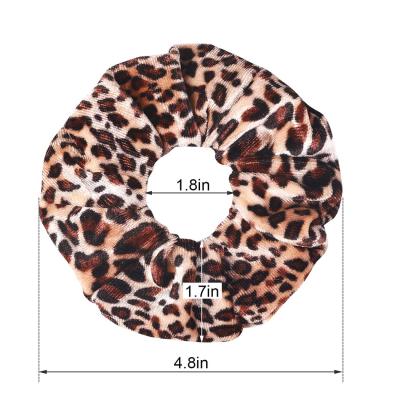 China Fashion Factory Custom Designer Printed Satin Velvet Elastic Hair Ties Assorted Colors Kids Big Hair Scrunchies With Logo for sale