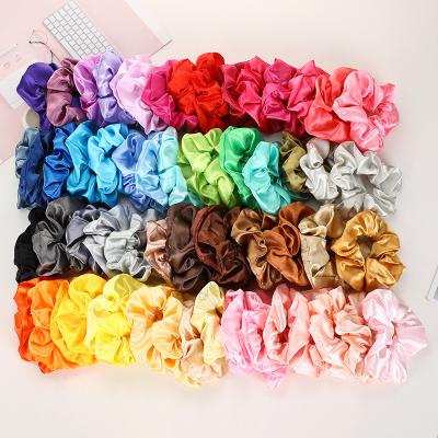 China Custom xxl box wrap fashion jumbo hair ties multicolor oversized satin headband scrunchies for sale