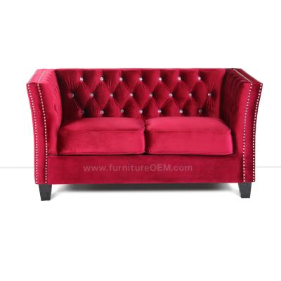 China Factory Wholesale Customized Velvet Sofa Two Seat Sofa Modular Knock Down Sofa Suitable For Modern Living Room for sale